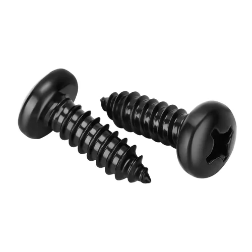 Tornillos autorroscantes #4 x 1/2" de cabeza plana Tornillos para madera de chapa, acabado negro, acero inoxidable 304, 100 unidades