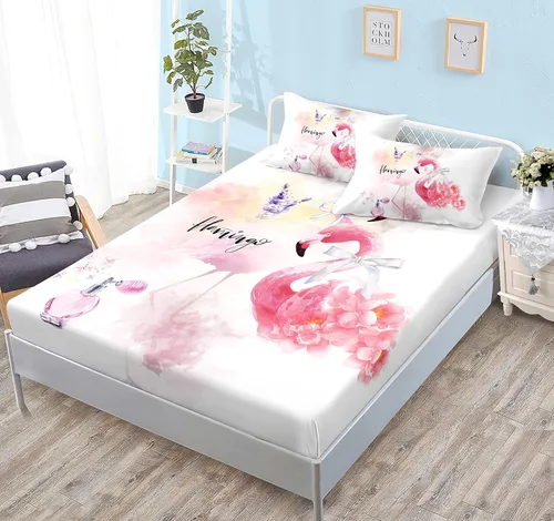 Miniatura 27 de HOSIMA Juego de ropa de cama de 3 piezas para niños, color negro, tamaño individual, sábana bajera ajustable de ajolote de dibujos animados, vida