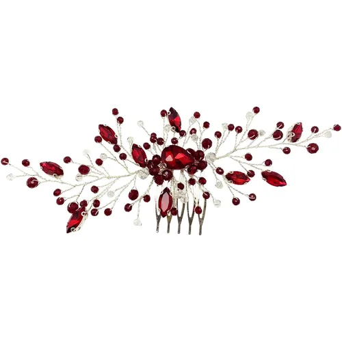 Miniatura 8 de Peine de pelo de novia de cristal verde dorado para novia, accesorios para mujeres y niñas, fotografía de fiesta (verde)