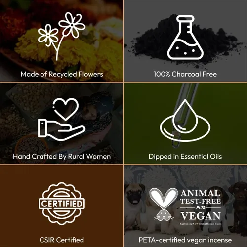 Nirmalaya Combo de palitos de sándalo prémium para el hogar | 40 palitos de dhoop y 40 varillas de incienso | para oración, fragancia del hogar,