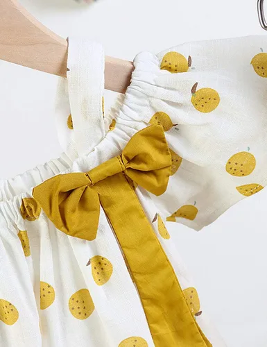Miniatura 3 de Hipea Ropa de verano para bebés y niñas pequeñas, con volantes, camisola de lunares y pantalones cortos casuales, ropa para niñas recién nacidas
