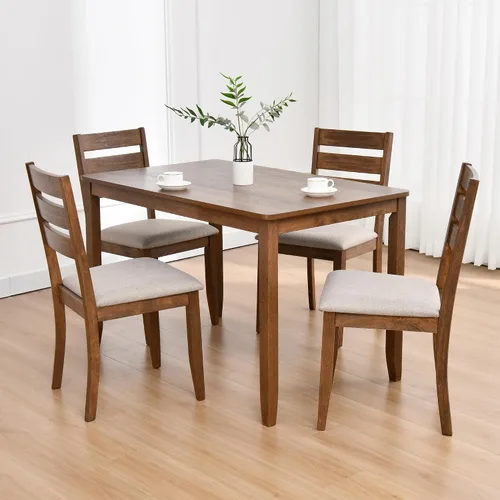 Miniatura 11 de DUHOME Mesa de comedor de madera negra de 47.2 pulgadas, mesa rectangular de madera maciza, mesa de comedor de cocina que ahorra espacio