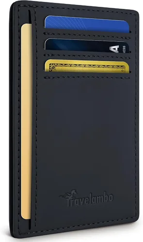 Miniatura 37 de Travelambo Billetera delgada con bolsillo delantero y clip para el dinero con bloqueo de identificación por radiofrecuencia, talla única