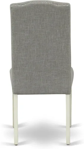 Miniatura 9 de East West Furniture ANEN3-LWH-06 - Juego de mesa de cocina de 3 piezas contiene una mesa de comedor redonda con pedestal y 2 sillas de comedor