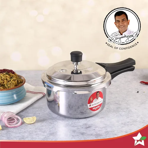 Miniatura 2 de Wonderchef Nigella - Olla a presión con tapa exterior de tres capas, 5 años, 3 L, color plateado