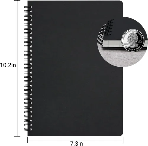 Miniatura 2 de EUSOAR Cuaderno de espiral de papel cuadriculado, B5, paquete de 3 unidades de 7.3 x 10.2 pulgadas, 120 páginas, cuaderno de papel de tapa dura