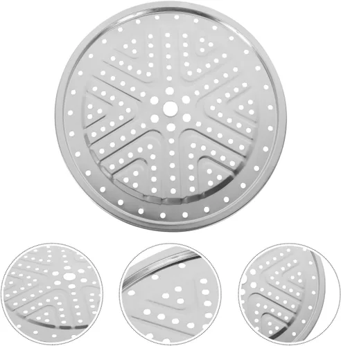 Miniatura 5 de Hemoton Placa de vapor de acero inoxidable de 11.81 pulgadas, estante redondo para olla a presión, cocina, hornear, asar y enfriar, accesorio