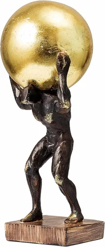Lukitas Atlas Sosteniendo el Mundo Estatua y Escultura, Figurina de Luchador Decoración, Escultura Levantando una Bola, Ornamento Creativo para