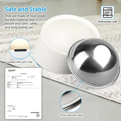 Miniatura 3 de Uppetly Tazón Inclinado para Perros 1 Taza, Cuenco de Comida para Perros y Gatos de Acero Inoxidable Inclinado 15°, Comedero Antideslizante