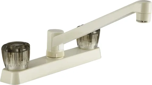 Dura Faucet DF-PK600S-BQ - Grifo para fregadero de cocina RV con pomos acrílicos ahumados (pergamino bisco)