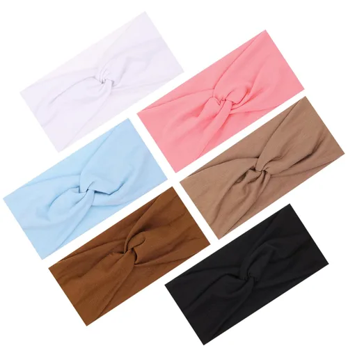 Miniatura 8 de XTREND 6 piezas de diademas para mujer, bandas elásticas cruzadas torcidas, diademas para yoga, entrenamiento, antideslizantes, suaves