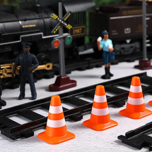 Miniatura 7 de TOYANDONA 7 mini conos de tráfico, 1. Señales de tráfico de juego de 37 pulgadas, conos de seguridad, mini señales de tráfico de juguete para niños