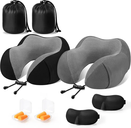 Miniatura 10 de CloudBliss Almohada de viaje de espuma viscoelástica de alta calidad, almohada cervical cómoda y de apoyo, almohadas cervicales para viajar