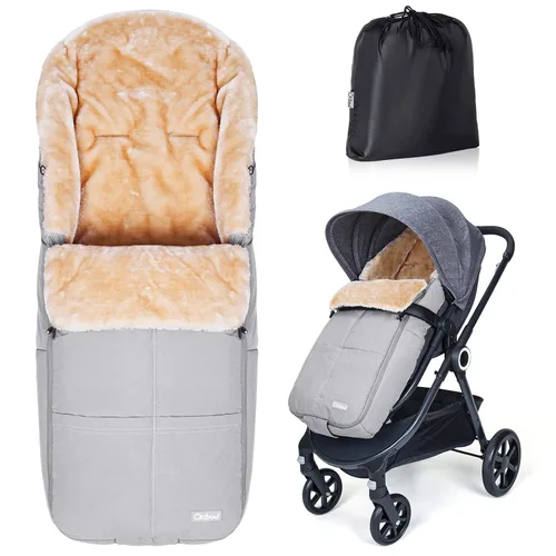 Miniatura 9 de Orzbow Saco Abrigado Universal, Saco de Dormir para Cochecito Clima Frío, Cubrepiés Impermeable para Niños Pequeños (Negro)