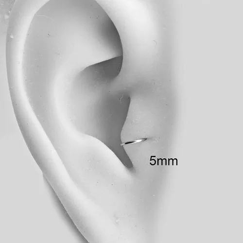 Miniatura 3 de Aretes de aro de oro sólido para mujeres, hombres, aretes de aro para cartílago, hélix, rook, nariz cantada, agujero para lóbulo de oreja, ligeros