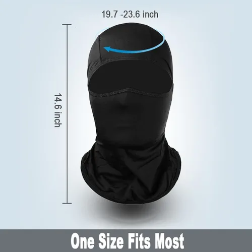 Miniatura 8 de Achiou - Pasamontañas con Máscara Facial, Máscara de Esquí para Hombres y Mujeres de Fútbol, Ligera Sheisty, Ninja Sheisty Capucha Solar UV
