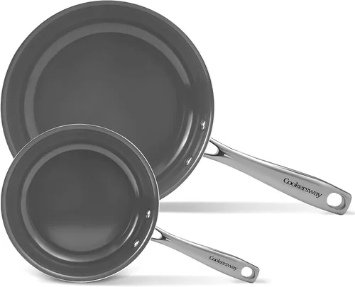 Juego de utensilios de cocina antiadherentes, sartenes antiadherentes de cerámica de 8 y 10 pulgadas, sartenes para cocinar huevos, PTFE, PFOA, sin