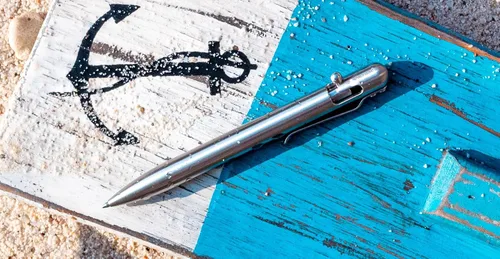 Miniatura 2 de BASTION® Bolígrafo de acción de perno de lujo, bolígrafo profesional duradero con punta fina, bolígrafo táctico EDC recargable de tinta – 100% acero