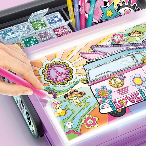 Miniatura 8 de Kit de pintura de diamantes - Estuche de luz Canal Toys Diamant'Art OFG 300, arte de diamantes morados