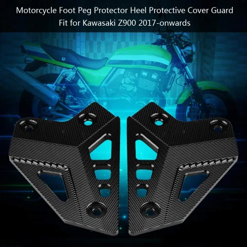 Miniatura 8 de Reposapiés Pie Peg Protector Talón Protector para Kawasaki Z900 2017-(negro)