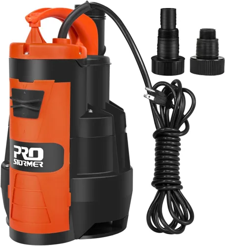 Miniatura 10 de Prostormer - Bomba de sumidero de 1/2HP, 2110 GPH, bomba de agua sumergible, bomba eléctrica portátil con interruptor de flotación incorporado