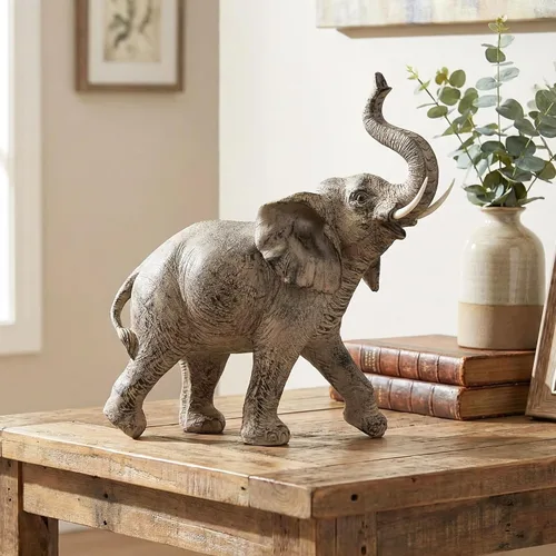 Miniatura 3 de Seraphic Estatua de Elefante Africano Grande de 13", Regalos para Mujeres, Escultura de Decoración de Elefante Grande con Trompa Levantada