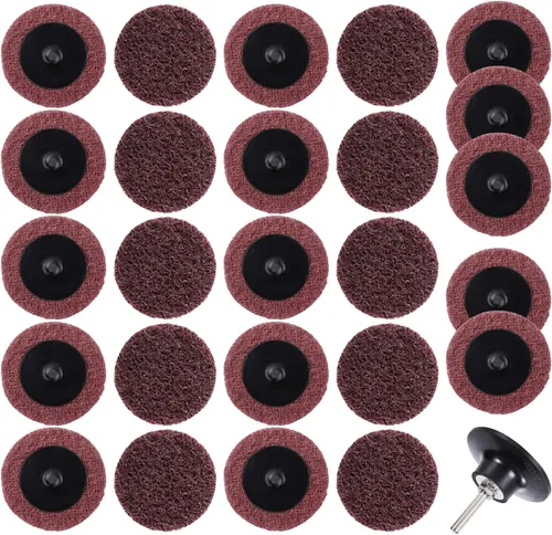 S SATC 25 piezas de discos de lijado de 2 pulgadas con bloqueo de rollo, discos de cambio rápido para acondicionamiento de superficie, para