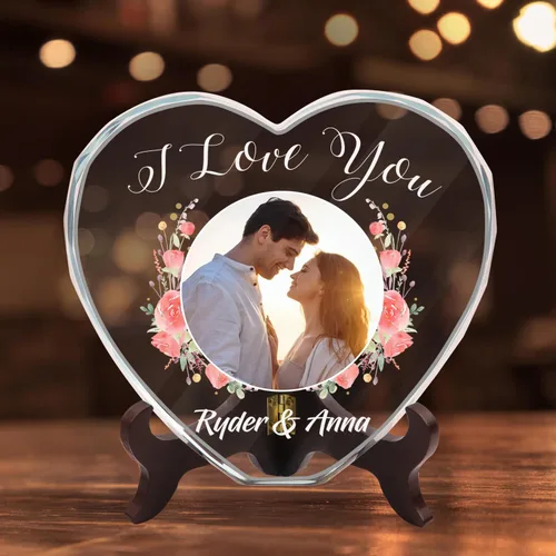 Miniatura 15 de Foto de cristal personalizada, cristal de corazón personalizado con imagen, regalos para pareja/pareja, regalos para el nuevo hogar/inauguración