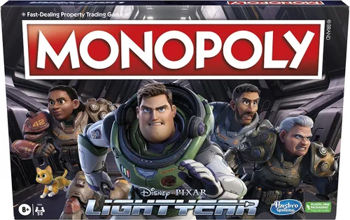 Hasbro Gaming Monopoly: Disney and Pixar's Lightyear Edition - Juego de mesa para familias y niños, juegos de mesa familiares, regalos para niños de