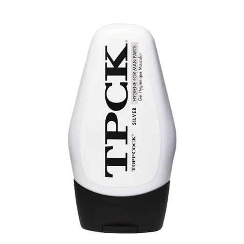 Loción ToppCock Silver con neutralizador de olores para higiene de partes íntimas del hombre, 3 fl oz