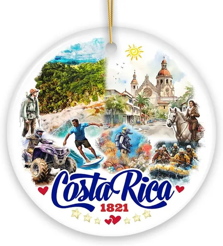 Miniatura 16 de Colorido adorno navideño de cultura y monumentos de Colombia, regalo del patrimonio latinoamericano y recuerdo de Bogotá (círculo - versión 1)