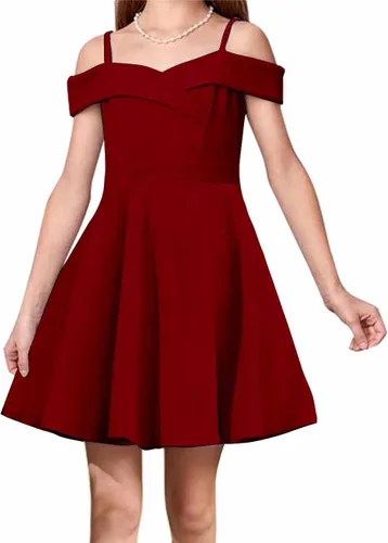 Vestidos de fiesta elegantes de princesa con hombros descubiertos plisados, cintura alta, acampanados, acampanados, para niñas de 8 a 14 años