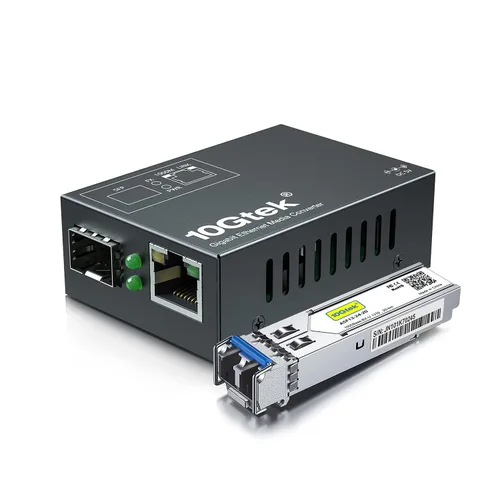 Miniatura 16 de 10Gtek un par de convertidores de medios bidi de Ethernet Gigabit, convertidor de fibra LC única de modo único a Ethernet RJ45 para X1