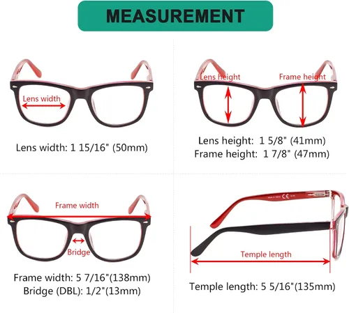 Miniatura 3 de Lentes Eyekepper de lectura cuadrados, grandes, para hombres y mujeres, Negro, rojo, 1