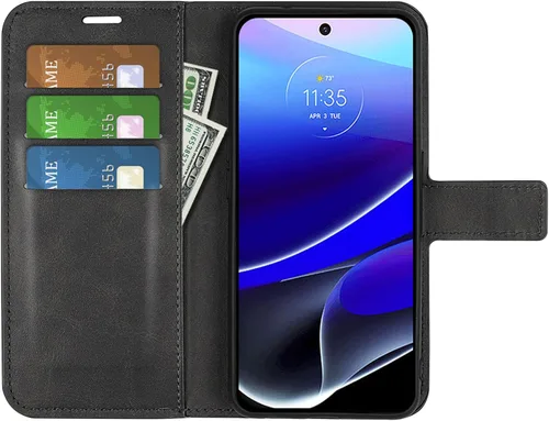 Miniatura 2 de Funda con tapa para Motorola Moto G Stylus 5G 2022 Funda protectora magnética de piel sintética para Moto G Stylus Folio Book Cover con soporte Negro