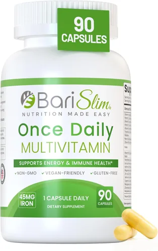 Miniatura 9 de BariSlim Cápsula multivitamínica bariátrica Once Daily - 45 mg de hierro - Vitamina bariátrica y suplemento para cirugía post bariátrica incluyendo