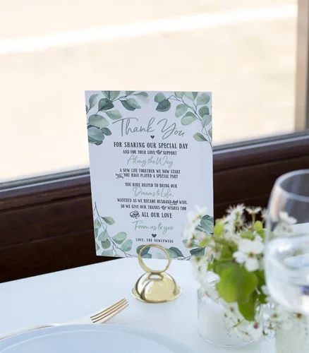 Miniatura 5 de Your Main Event Prints 50 tarjetas de decoración de eucalipto para boda, perfectas para añadir a centros de mesa y decoraciones de boda