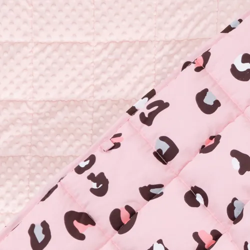 Miniatura 8 de BUZIO - Cobija infantil con peso, algodón transpirable con esferas y dibujos Leopardo Rosa