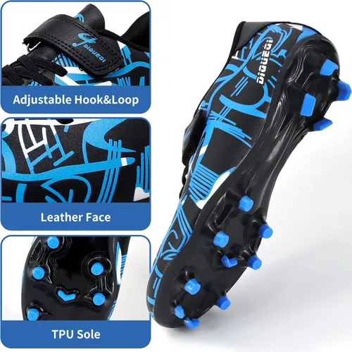 Miniatura 3 de Rhyme-Zeal Zapatos de fútbol para niños y niñas, atléticos para interiores y exteriores, zapatos de fútbol cómodos