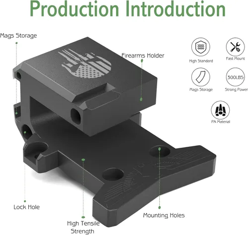 Miniatura 4 de Aoanoko Soporte de Pared para Arma, Estante para Armas con Material PA Absolutamente Fuerte y Sólido y Tratamiento Esmerilado, Sistema