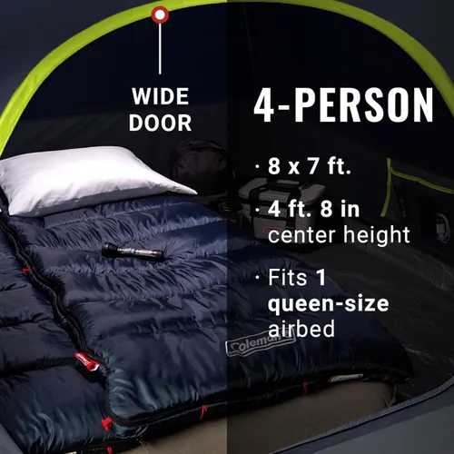 Miniatura 4 de Coleman Tienda de campaña Skydome para 4/6/8/10 personas con lluvia, configuración de 5 minutos, bloquea el 90% de la luz solar, un 20% más