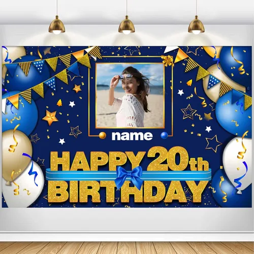 Miniatura 79 de Pancarta Personalizada de Decoraciones de Feliz Cumpleaños 101 - Telón de Fondo de 101 Años para Mujeres Hombres Niños Niñas Suministros de Fiesta