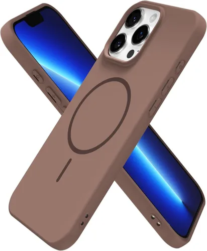 Miniatura 248 de oakxco Funda de silicona Mag Safe para iPhone 17 Pro Max, funda magnética delgada y fina compatible con carga inalámbrica MagSafe, bonita funda Negro