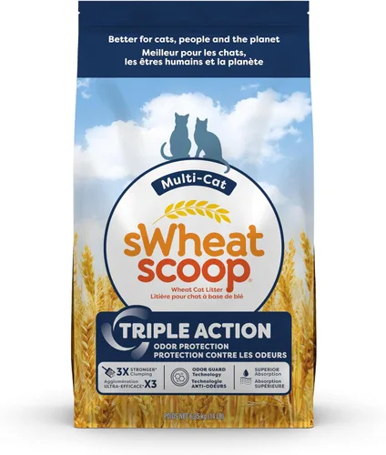 sWheat Scoop Tecnología de protección de olores de trigo natural de triple acción, 3 veces más fuerte, súper absorción, 99.5% de rendimiento libre