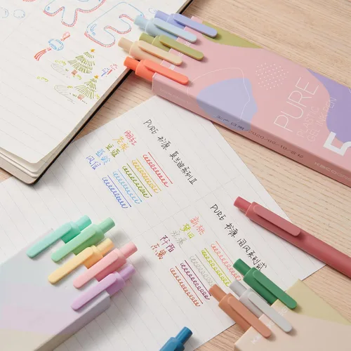 Miniatura 7 de Kaco PURE Bolígrafos de gel de colores, 30 piezas de tinta de colores surtidos de 0.5 mm de punta fina, bolígrafos estéticos para agenda, papelería