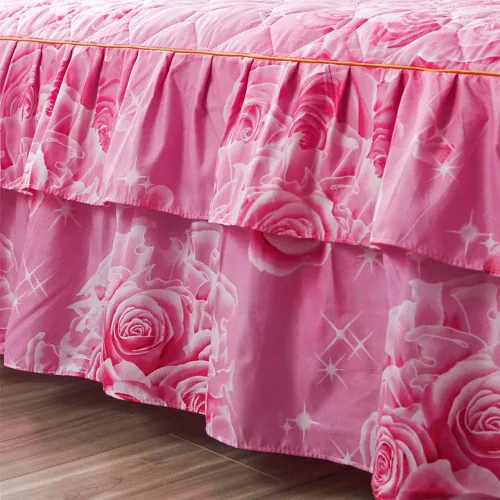 Miniatura 4 de Juego de falda de cama con volantes de 3 piezas, 3 piezas, cobertura lateral de 15.7 pulgadas, suave y cálida