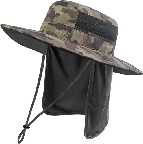 Miniatura 10 de BASSDASH Sombrero de pesca solar UPF 50+ resistente al agua con solapa desmontable para el cuello