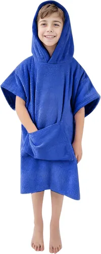 Miniatura 13 de MissShorthair Toalla Poncho para niños, toalla de playa con capucha para niña y niño, poncho de surf, bata de baño, toalla de baño de microfibra