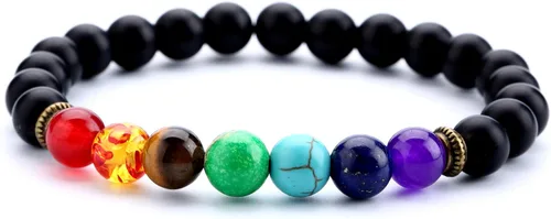 Miniatura 20 de Hamoery Pulsera de chakra de 0.315 in para hombre y mujer, 0.315 in, piedra natural, pulsera de yoga