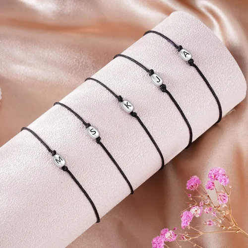 Miniatura 5 de Btysun Pinky Promise Pulseras para parejas, amigos, regalos iniciales a juego, regalos de cumpleaños para mujeres, novia, novio, mejor amigo
